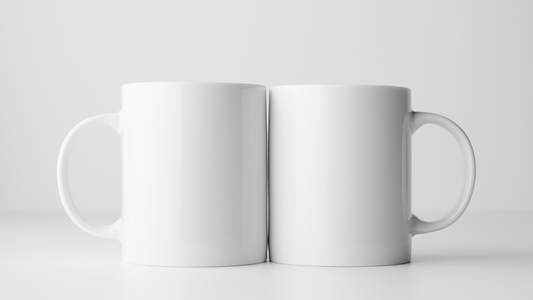 two coffee mugs on a surface