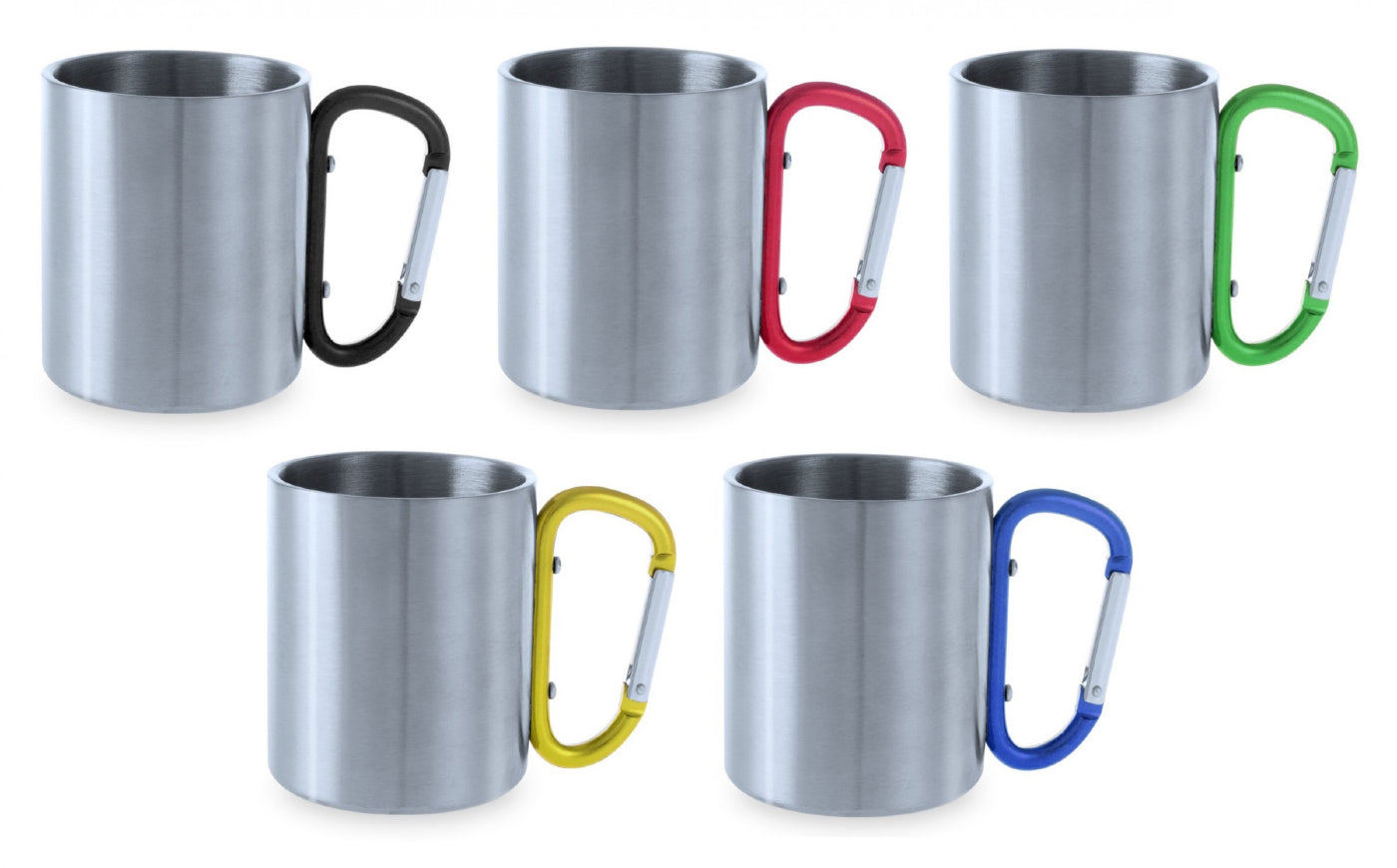 210ml Custom Metal Mugs With Clip Handles Colours