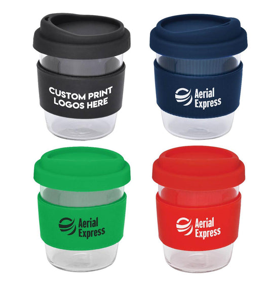 compact glass travel mug 290ml