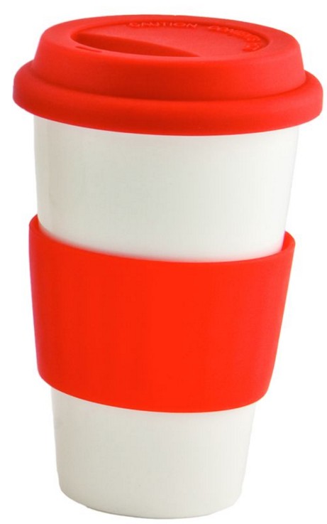 Ceramic Takeaway Cup Red