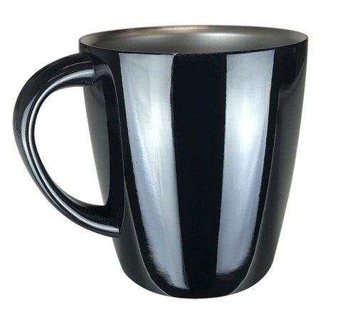 Glossy Metal Personalised Coffee Mug Black