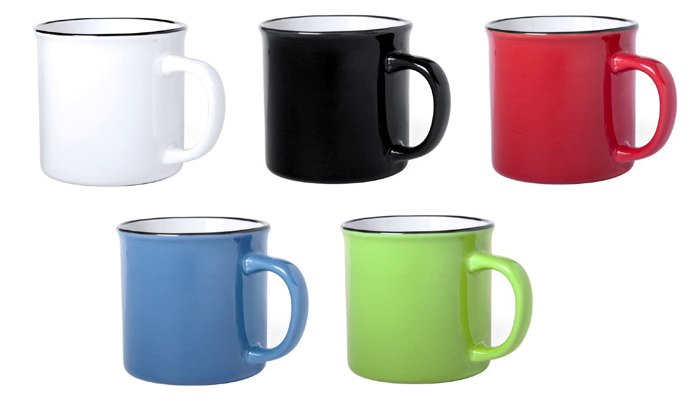 Piper Logo Decorated 300ml Mugs Colours