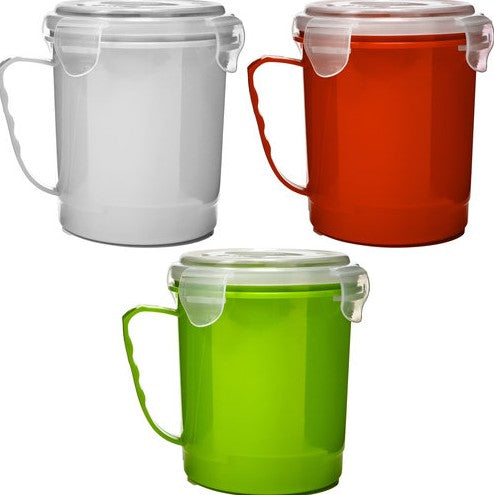 Plastic Promotional Microwave Soup Mugs All Colours