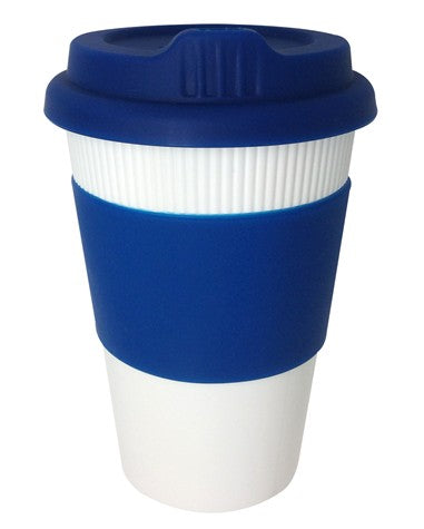 Tall Printed Takeaway Coffee Cup Blue