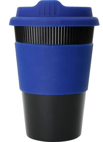 Tall Printed Takeaway Coffee Cup Blue and Black